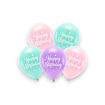 Picture of LATEX BALLOONS HAPPY BIRTHDAY PINK LAVENDER MINT 12 INCH 5PK
